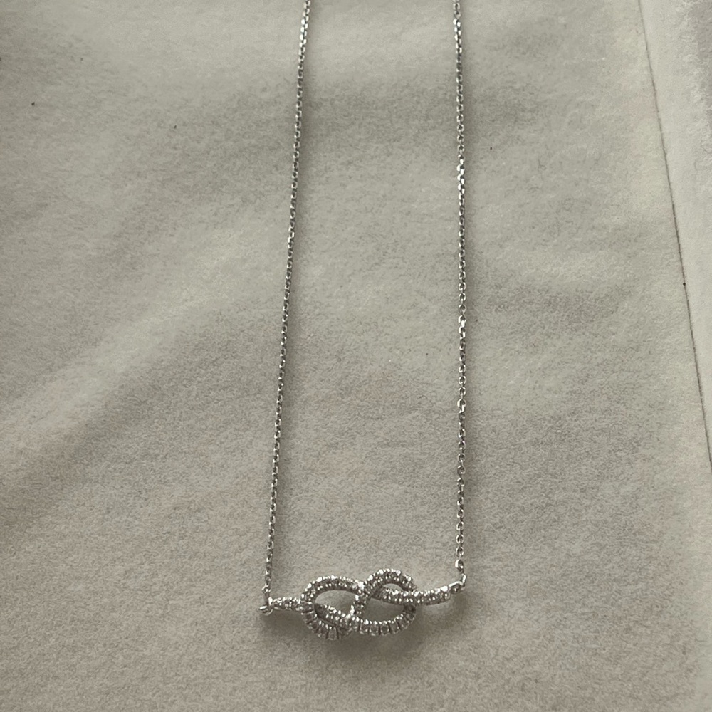 Infinity Love Knot Diamond Necklace View 6
